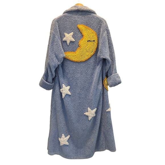 Canyon Group Moon & Stars Robe | Chenille Vintage 90s USA, S, Rare Design - Picture 9 of 9